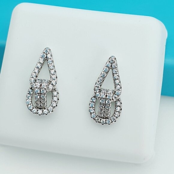 "925 Sterling Silver CZ Beautiful Earrings for Women, 1USPAR4201 - Picture 1 of 11